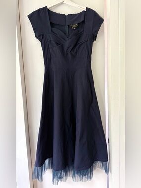 Stop Staring Retro Navy Fit-and-Flare Coctail Dress XL